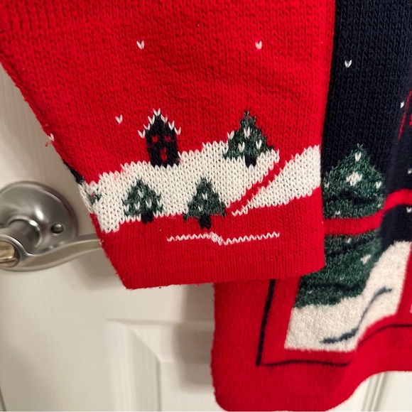 🎄 Vintage Ugly Christmas Sweater With Caroling Teddy Bears Winter Scene - Picture 3 of 8